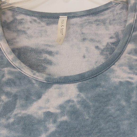 Mia & Tess Blue Tie-Dye T-shirt Short Sleeve Dress - Picture 2 of 3
